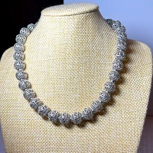 Vintage Monet Filigree Balls Necklace. Excellent condition. 17” Timeless piece.
